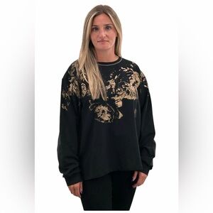 ALLSAINTS Ondre Foil Jessi Sweatshirt. Size L Color  Black